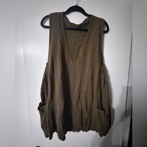 Olive Green Tunic Length Sweater Dress size XL